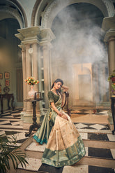 Kavvya Soft & Lightweight Green Weaving Silk Saree - KAVVYA